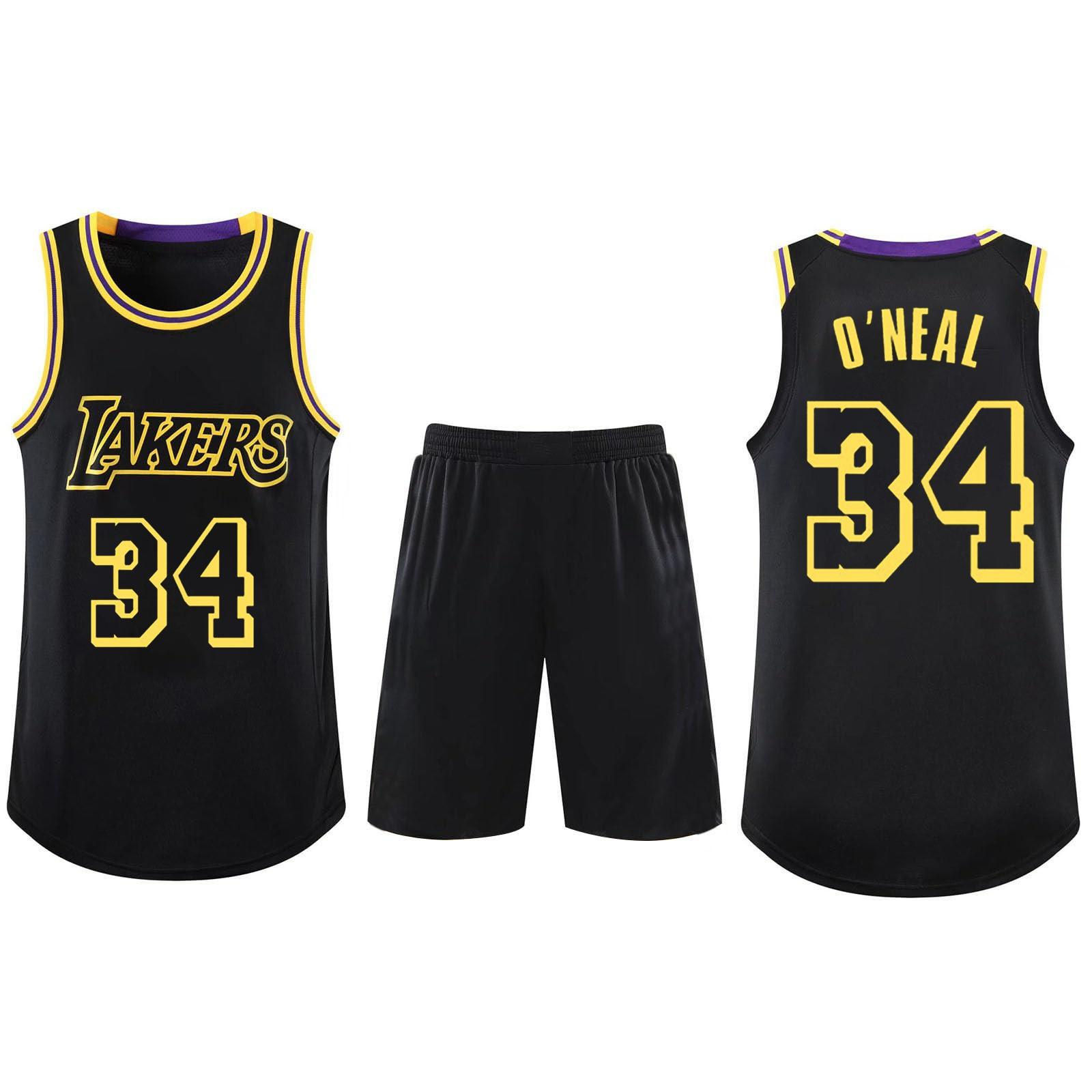 Basketball-Kleidung, Kinder-Basketball-Anzug, klassische Oberteile + Hosen, Basketball-Trikots, Anzug-Set M schwarz