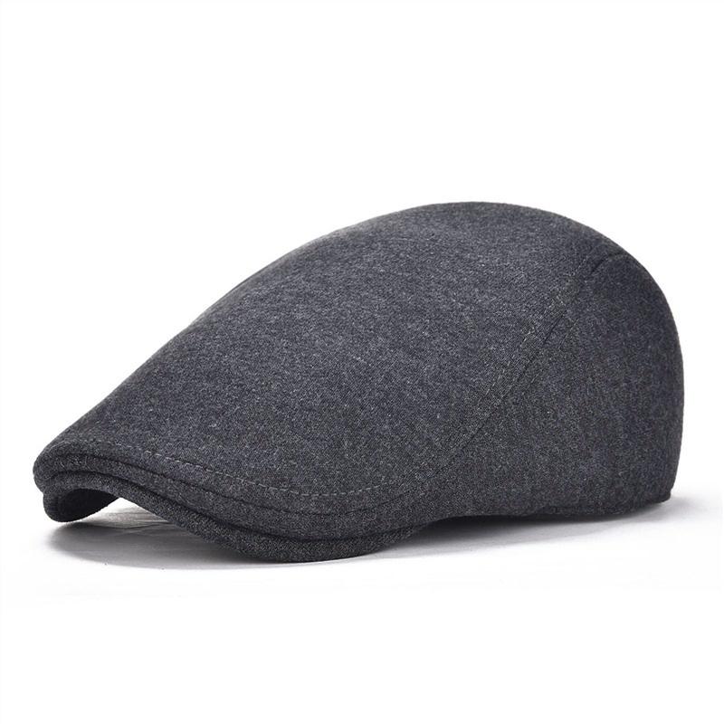 Unisex Baumwolle weiche Baskenmütze Retro Casual Baker Newsboy Hut Taxifahrer Zubehör Flat Top Hut dunkelgrau