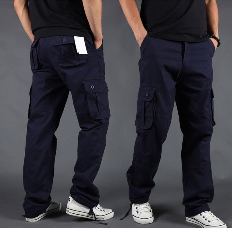 Military Zipper Taschen Cargo Harem Jogger Hosen Männer Mehrere Taschen Wandern Casual Harajuku Streetwear Sweatpant Hose Baggy XL dunkelblaue