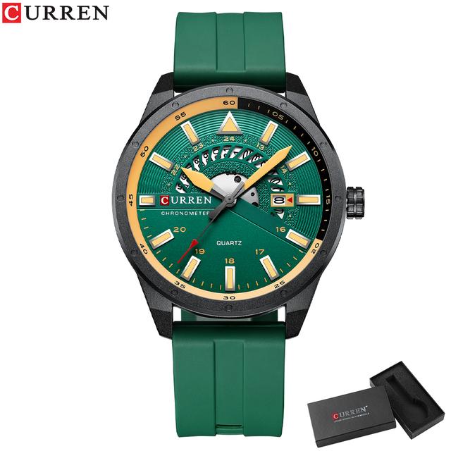 CURREN Mode Männer Uhr Top Marke Luxus Wasserdichte Sport Herren Uhren Silikon Automatische Datum Militär Armbanduhr