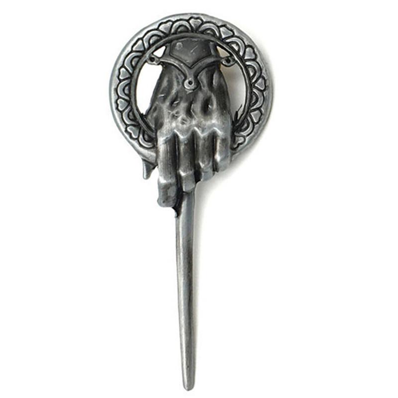 Charmante Game of Thrones Hand des Königs Revers Replik Kostüm Pin Brosche 3*7cm silber
