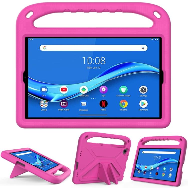 Für Lenovo Tab M10 FHD Plus TB-X606F / TB-X606M Griff Tragbare EVA Stoßfeste Schutzhülle mit Dreieckshalterung For Lenovo Tab M10 FHD Plus TB-X606F / TB-X606M rot