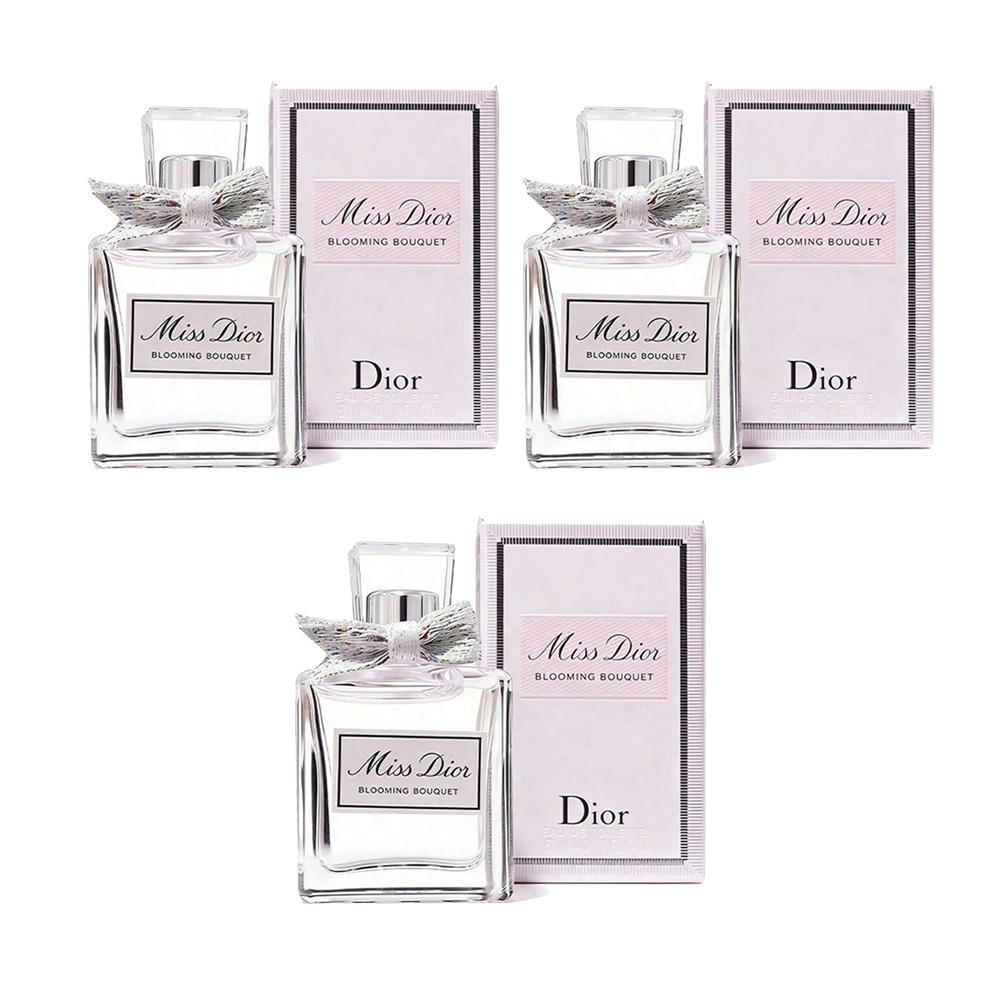 Dior Miss Dior Blooming Bouquet Eau de Toilette 5ml | Mini-Reisegröße Parfüm für Damen | Blumiger Duft 3pcs