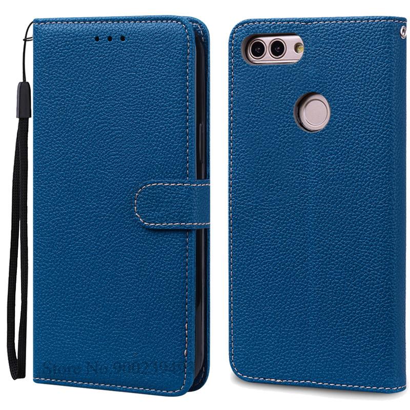 Für Huawei P Smart 2018 Fall FIG-LX1 Leder Brieftasche Flip Fall Für Huawei P Smart Fall FIG-LX1 5,65 zoll Fall coque Fundas Shell P Smart 2018 FIG-LX1 navy blau