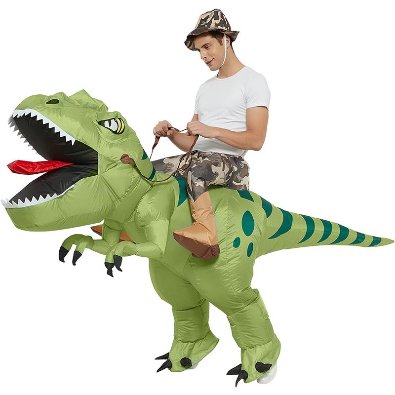 Tier Cartoon Ride T-Rex aufblasbares Kostüm Kinder Kind Rollenspiel Spiel Dinosaurier Erwachsene Kinder Spiel Jagd Geburtstagsgeschenk Fit Height 150-190cm