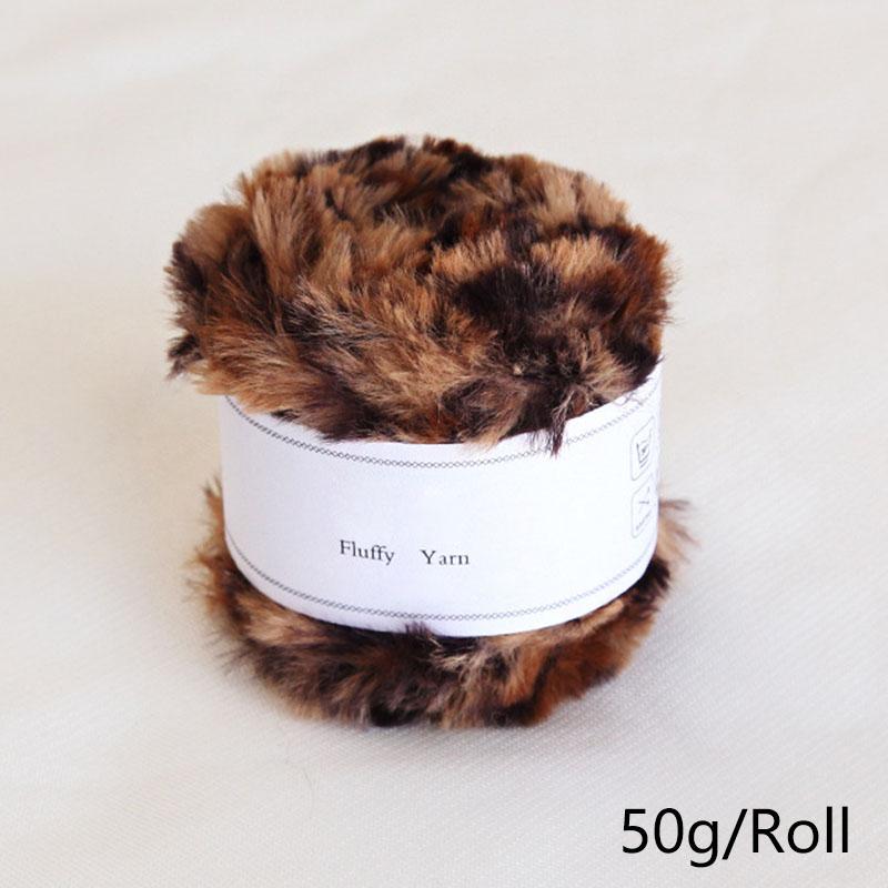 50 g/Rolle Faden, flauschiges Kunstfell, Handstrickwolle, Garn zum Häkeln von Pullovern, Nerzgarn, Schals, Häkeln, gewebt, bunte Babykleidung