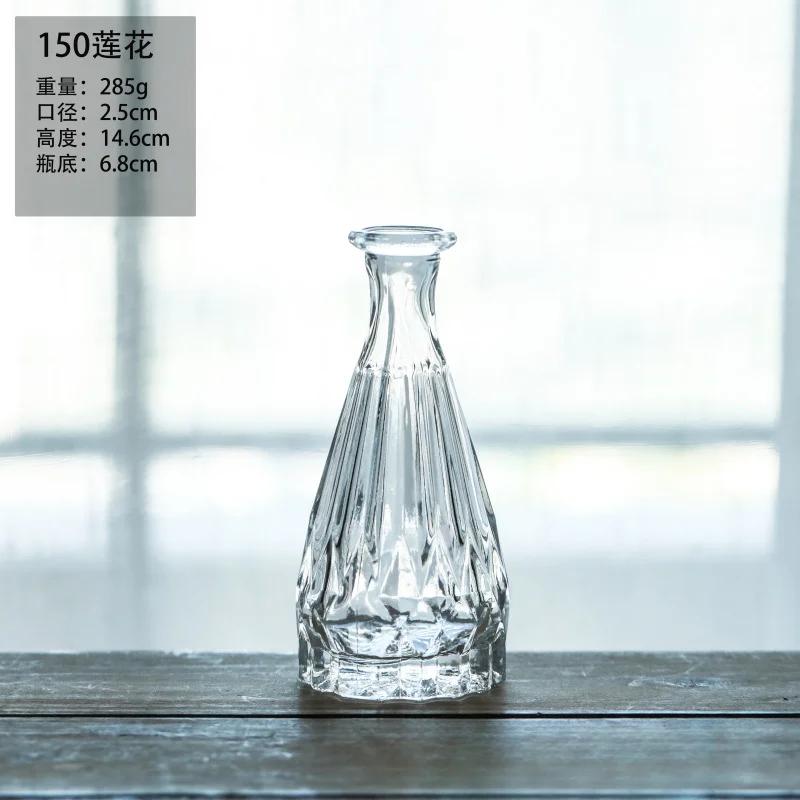 Retro Relief Glasvase Französisches transparentes Glas Hydroponisches Blumenarrangement Minivase Heimdekoration Terrarium