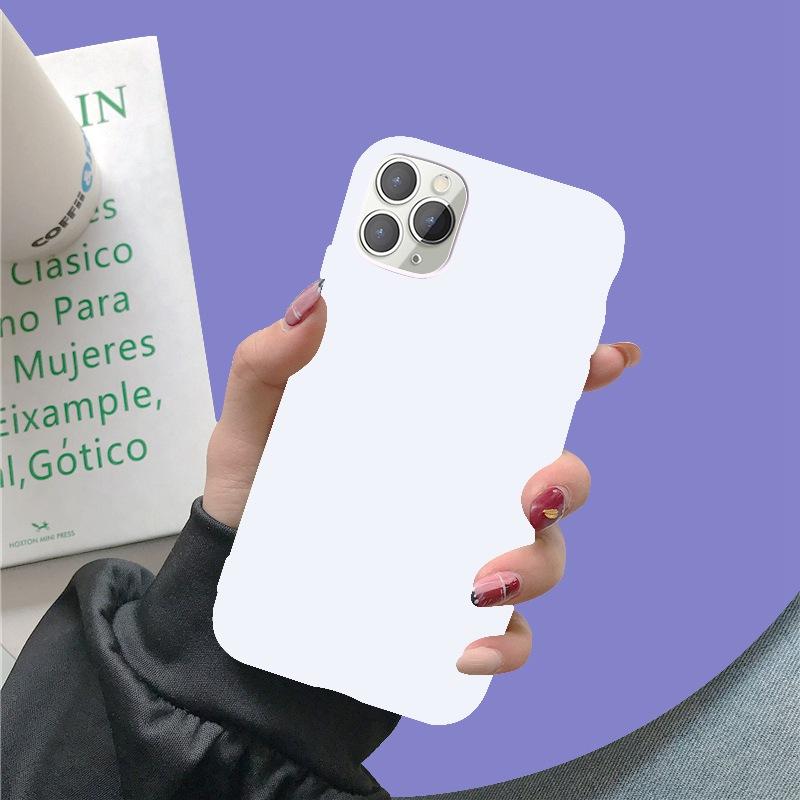 Einfarbige Silikonhülle für iPhone 12 i12 Mini IPHONE 11 i8 Plus 7 6 Softcover Candy Phone Cases für iPhone XS 11 Pro MAX XR X XS Max 12 Pro Max iPhone 8 weiß