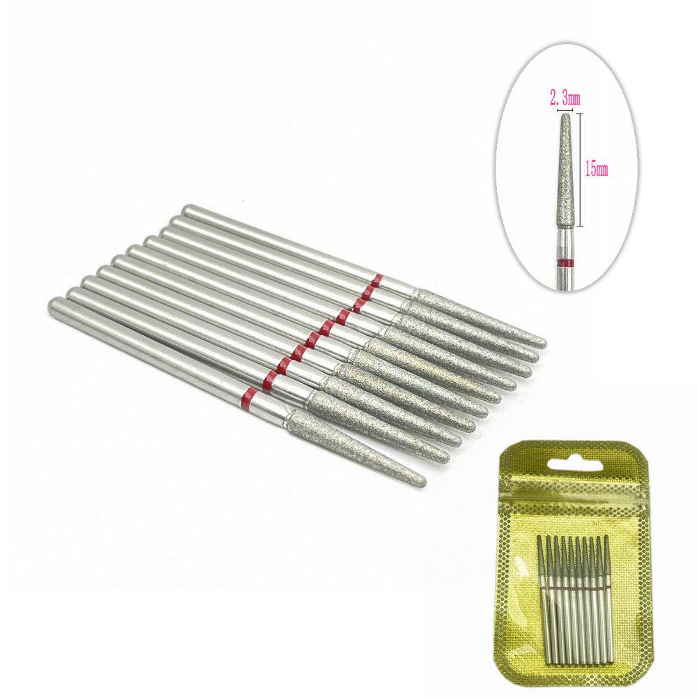 10 teile/paket Nagel Bohrer Polierer Diamant Nagel Bohrer Dreh Bits Für Elektrische Maniküre Maschine Fräser Grat Nail art Werkzeug zubehör FL-JC038-1F