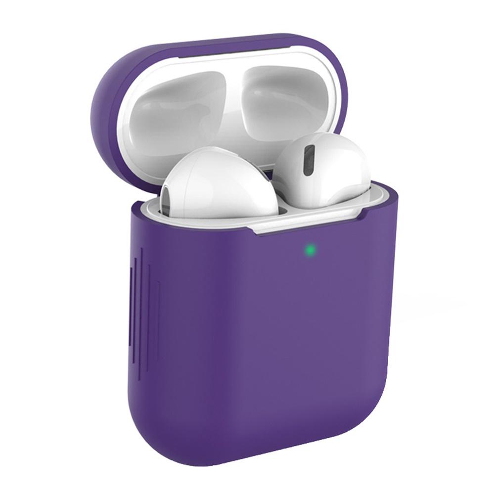 Yvonne Cover Case Wireless Kopfhörer Vollschutz für Air-Pods 1 2 dunkelviolette