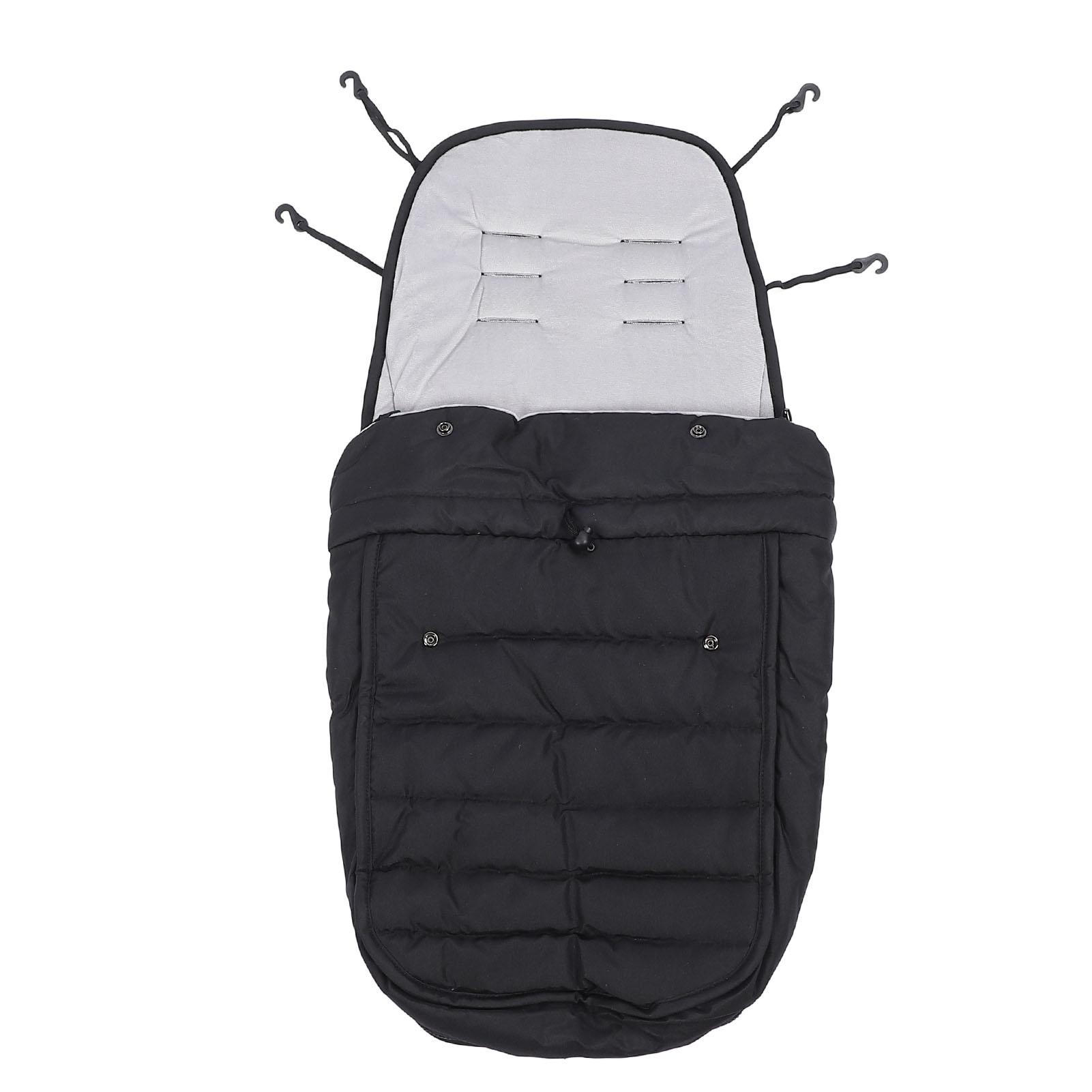 Baby Kinderwagen Fußsack Winddichter Kleinkind Fußsack Verdickte Kinderwagen Fußdecke mit Zuziehkordel schwarz