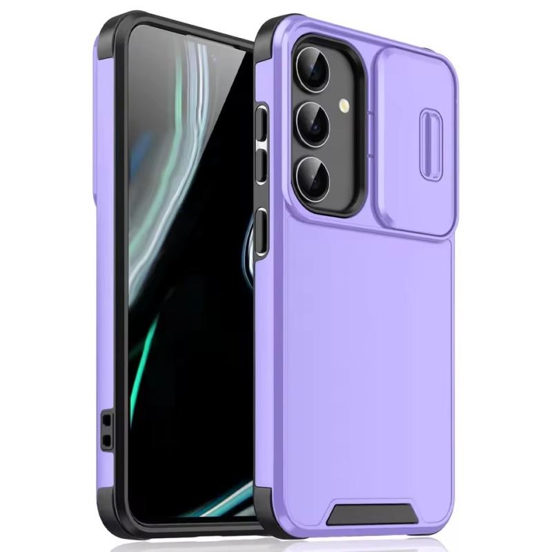 Schiebe-Kamera Handyhülle für Samsung Galaxy S25 S24 S23 S22 Ultra Plus S23 FE S21 FE S25Ultra S24Ultra 5G Hülle Silikon Coque Samsung S23 FE violett