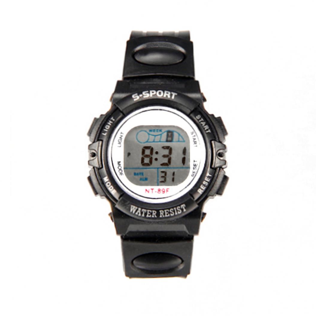 Multifunktionale Kinder-Sport-Armbanduhr, leuchtende LED-Digital-Datumsalarm-Armbanduhr