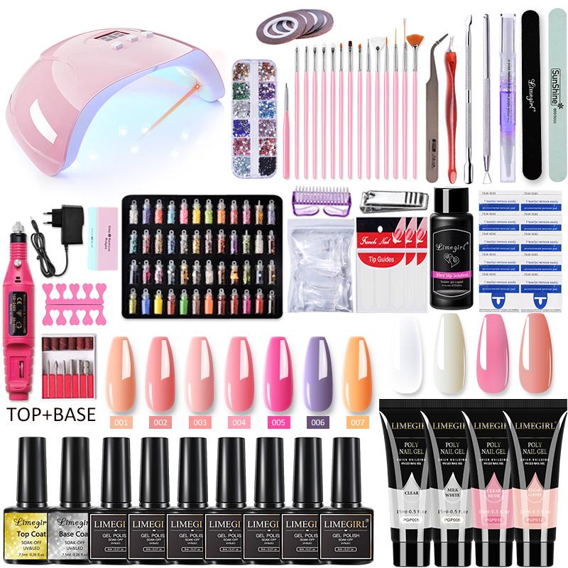 Maniküre-Set, Gel-Nagellack-Set, Semi-Permanent-Lack-Set, Gel-Nagellack-Set mit UV-Lampe, komplettes Set für die Maniküre