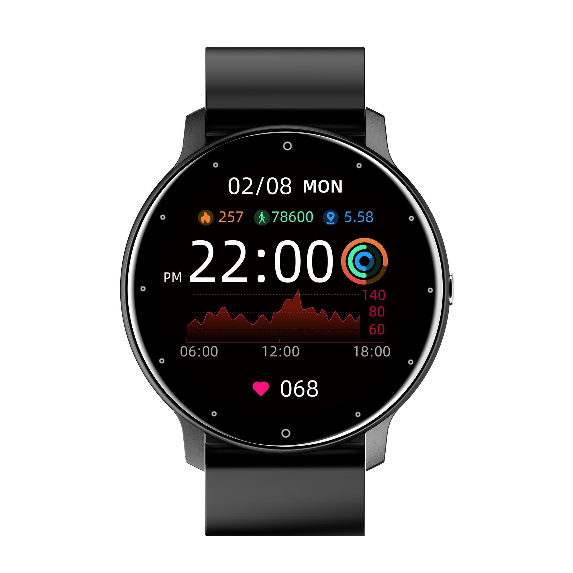 LIGE 2021 Mode Smart Uhr Damen Herzfrequenz Blutdruck Multifunktionale Sport Uhr Männer Frau Wasserdichte Smartwatch Frauen Silicone belt schwarz