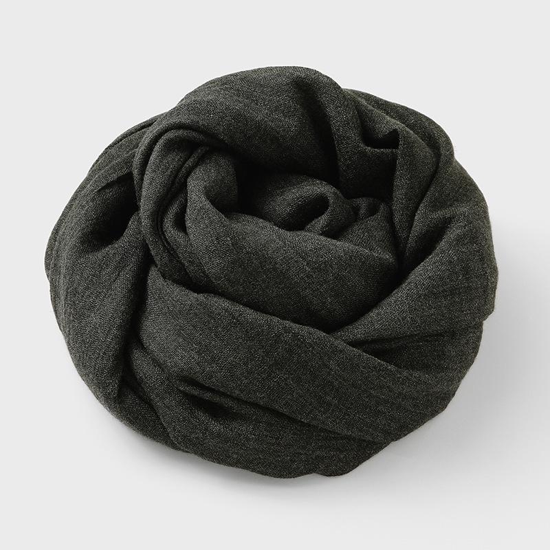 Weicher Baumwoll-Hanf-Schal Wickeltuch Langer Hijab Schal für Damen, Größe ist 95*195cm 95*195 cm schwarz grau