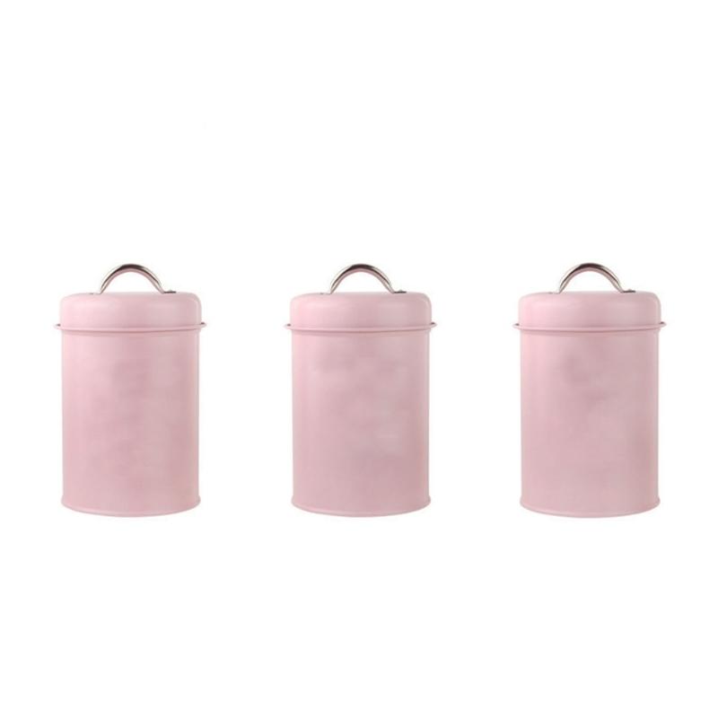 3er Set Vorratsdosen für Zucker 1200ml Fassungsvermögen Behälter zur Aufbewahrung von Tee und Kaffee mit luftdichten Deckeln Küchenzubehör 1 rosa