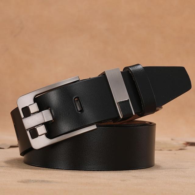Kuh Echtes Leder Luxus Strap Männlich Gürtel Für Männer Neue Große Plus Größe 140 150 160 cm Vintage Pin Schnalle männer Gürtel Hohe Qualität 125cm(waist105-110cm