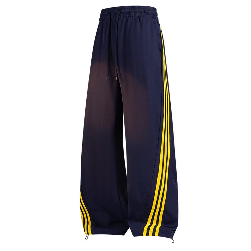 Drei Streifen Weitbeinige Scimitar-Sweathose Herren Frühling und Herbst Locker Freizeithose Herren- und Damenmode Trendmarke XXXL dunkelblau