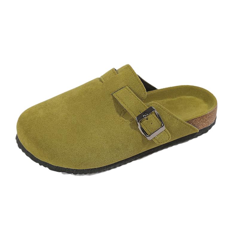 Mode Mode Klassische Kork Clogs Hausschuhe Frauen Weiches Fußbett Wildleder Sandalen mit Fußgewölbeunterstützung Trendy Strand Slides Home Damen Pantoletten 40 grün