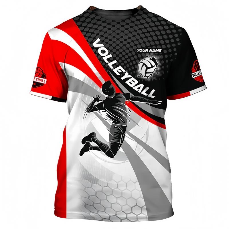 Modische Volleyball Grafik T-Shirts für Herren Sommer Lässige Sportbekleidung 3D Gedruckte T-Shirts Locker Schnelltrocknende T-Shirts Oberteile 5XL