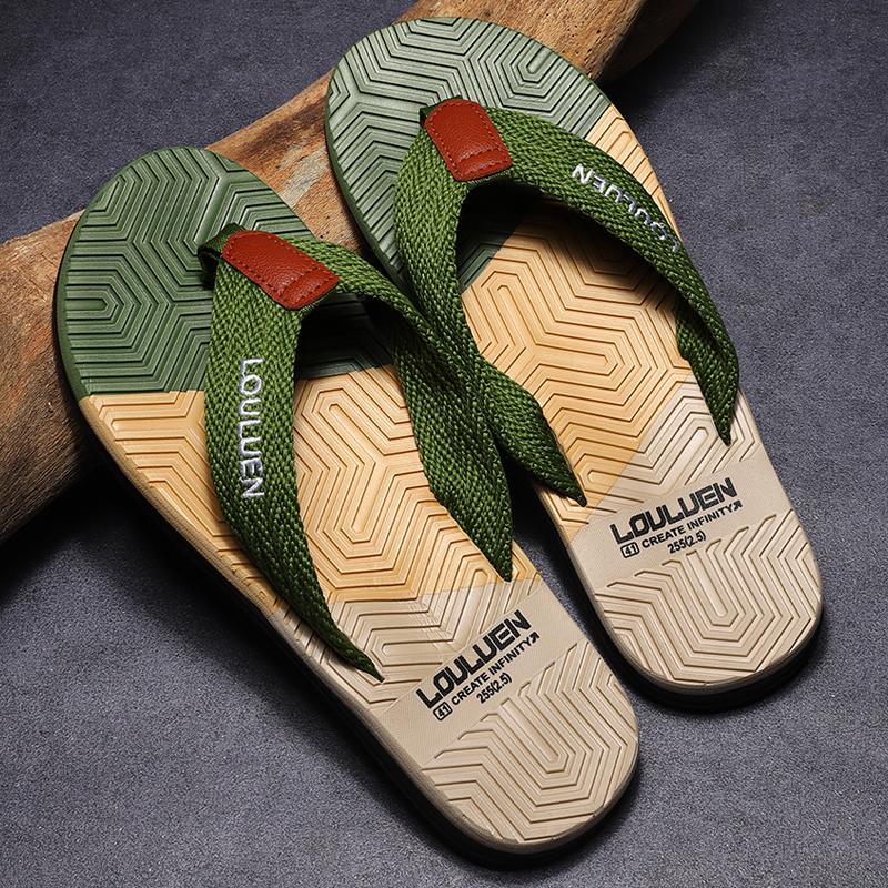 Hochwertige Hot Sale Herren Zehensandalen Sommer Strand Zehensandalen Herren Mode Atmungsaktiv Lässig Strand Herren Hausschuhe Sommer Outdoor 39 grün