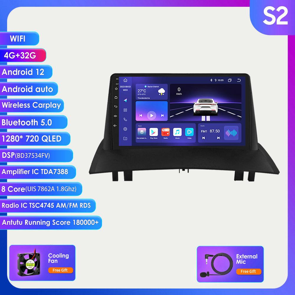 7862 System 2din Android Autoradio für Renault Megane 2 2002-2009 Autoradio Multimedia Video Player Intelligenter Bildschirm GPS Nav Head Unit Carplay 4G S2 8Core 4G 32G