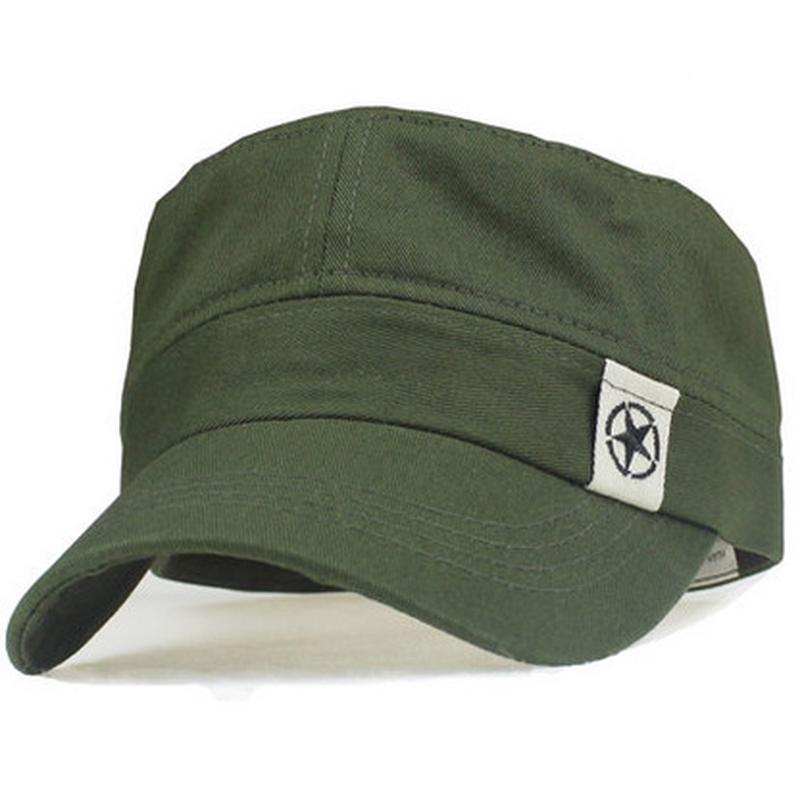 Frauen Männer Flache Dach Militär Hut Kadett Patrol Bush Hut Baseball Feld Kappe Snapback Casual Caps armee grüne