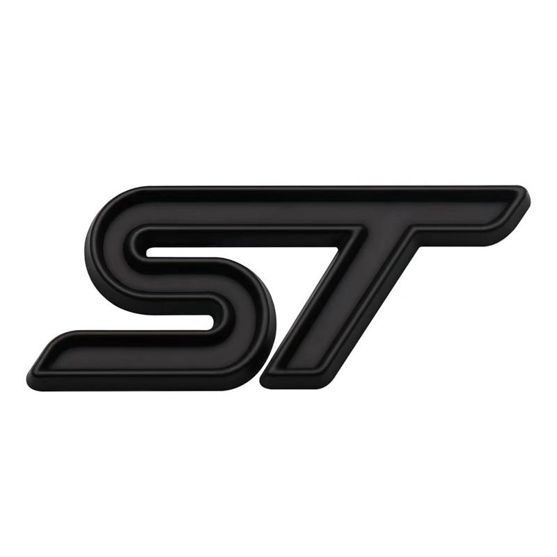 3D Metall ST Auto Lenkrad Emblem Aufkleber für ST Focus x 2 3 Kuga FIESTA MONDEO VIGNALE ECOBOOST KUGA Auto Auto Styling schwarz