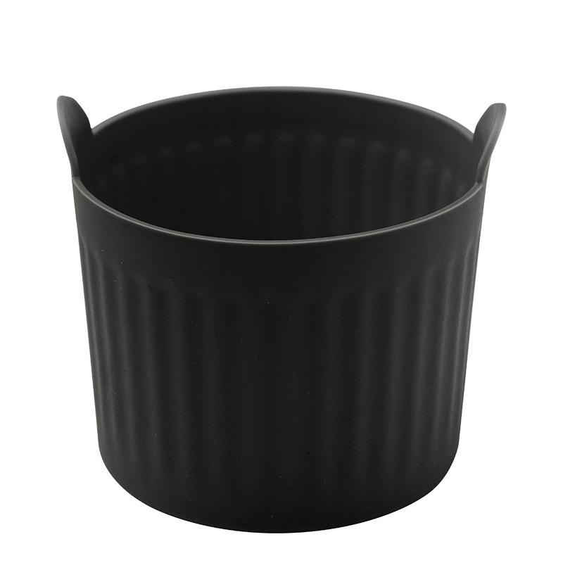 3/4/6/12 Stück Air Fryer Silikon Eierpochierbecher Silikon Eierkocherform Backen Pudding Torte Kuchen Desserts Eierpochiermaschine 3PCS schwarz