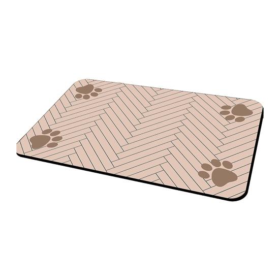 Fressnapfunterlage Bodenteppich mit wasserdichter Gummiunterseite Rutschfeste Schnelltrocknende Matte für Hunde Katzen Futter- und Wassernapf Verhindert Verschmutzungen 40x60cm khaki