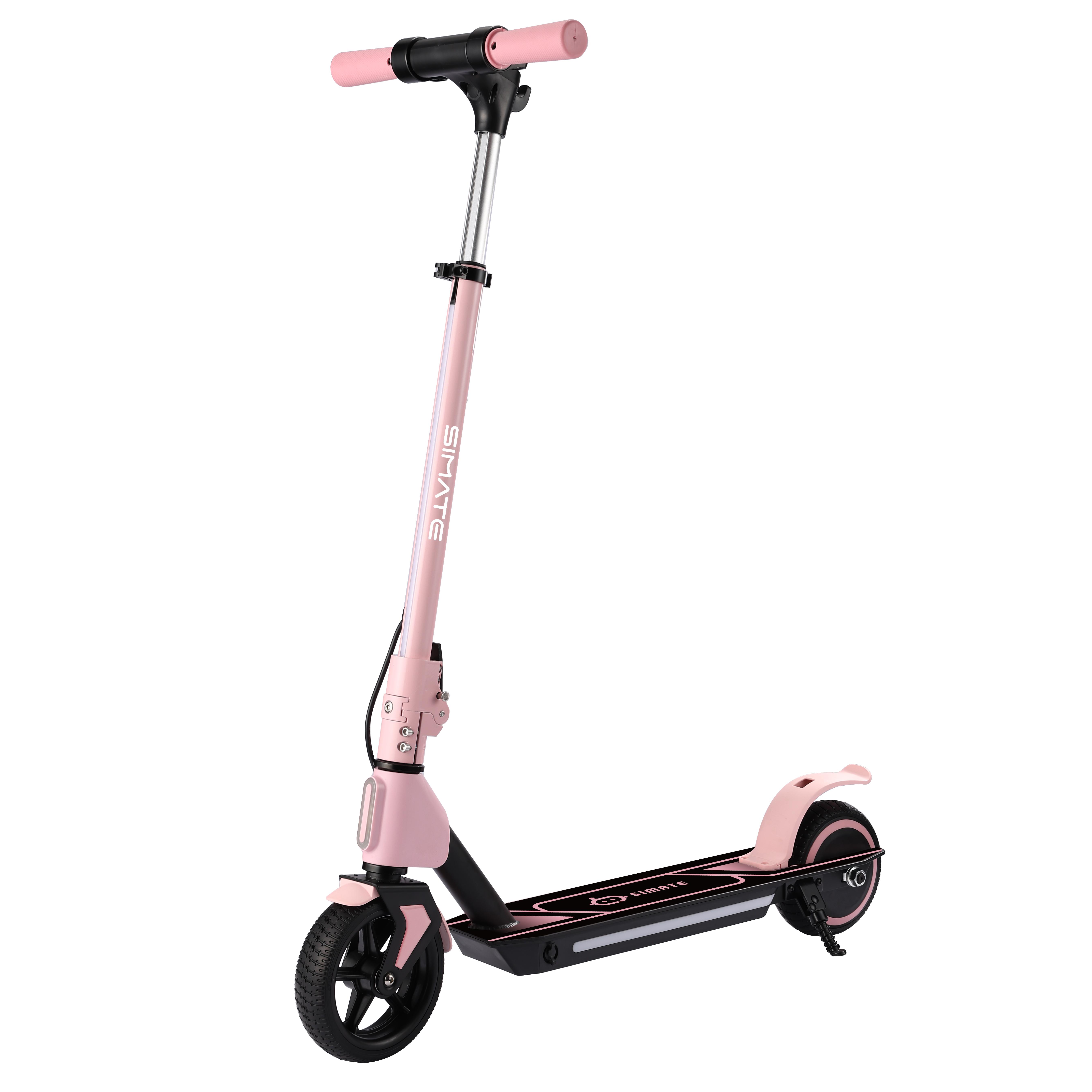 Simate S2 Pro Kinder Outdoor Faltbarer Elektroroller 21.6V2.5Ah Akku 6.5 Zoll Reifen Paly Fahren Sicher Bequemer E-Scooter rosa
