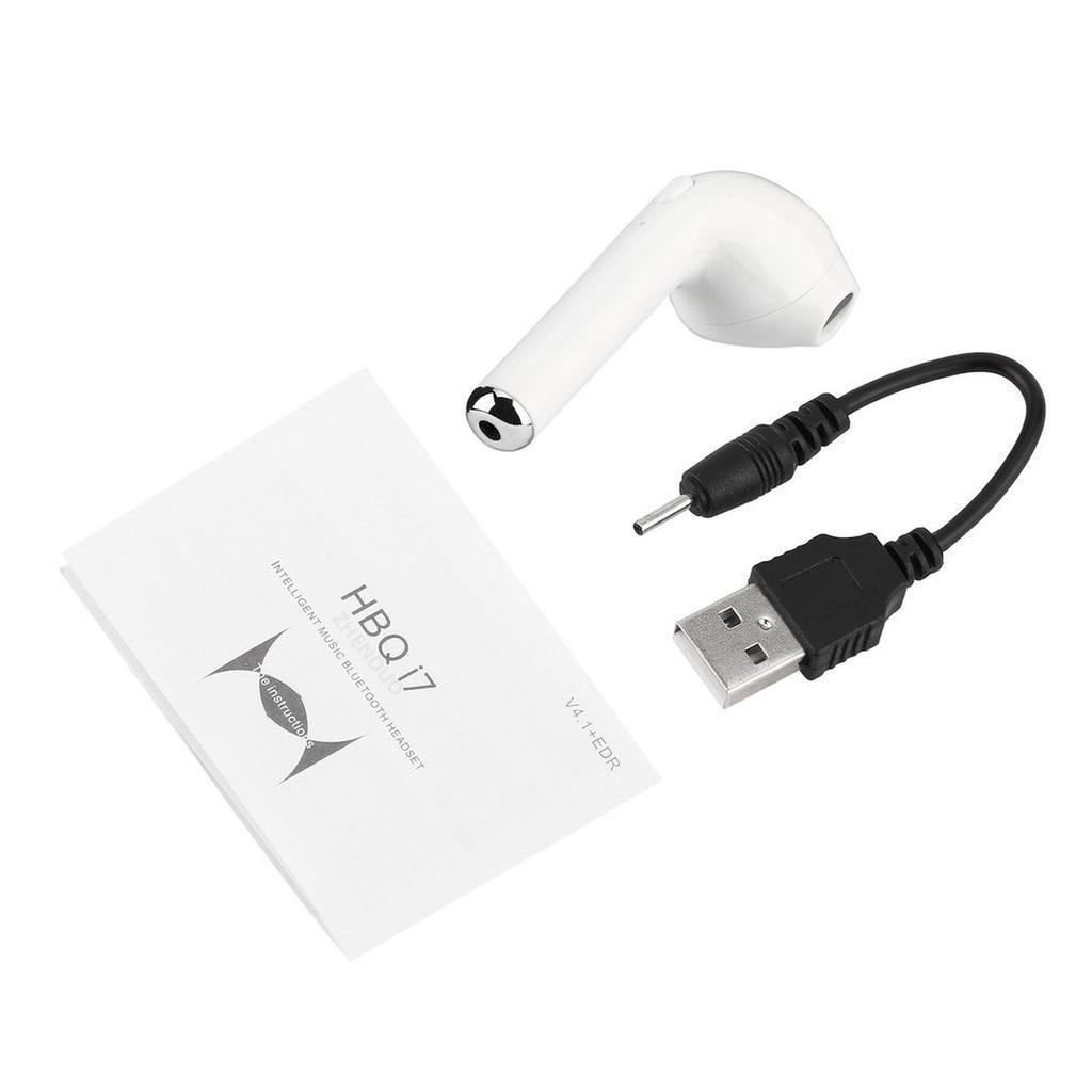 Mini I7s Bluetooth-Kopfhörer, kabellose Kopfhörer, kleiner Kopfhörer, Sport-Freisprech-Ohrhörer-Headset Single ear 1pc weiß