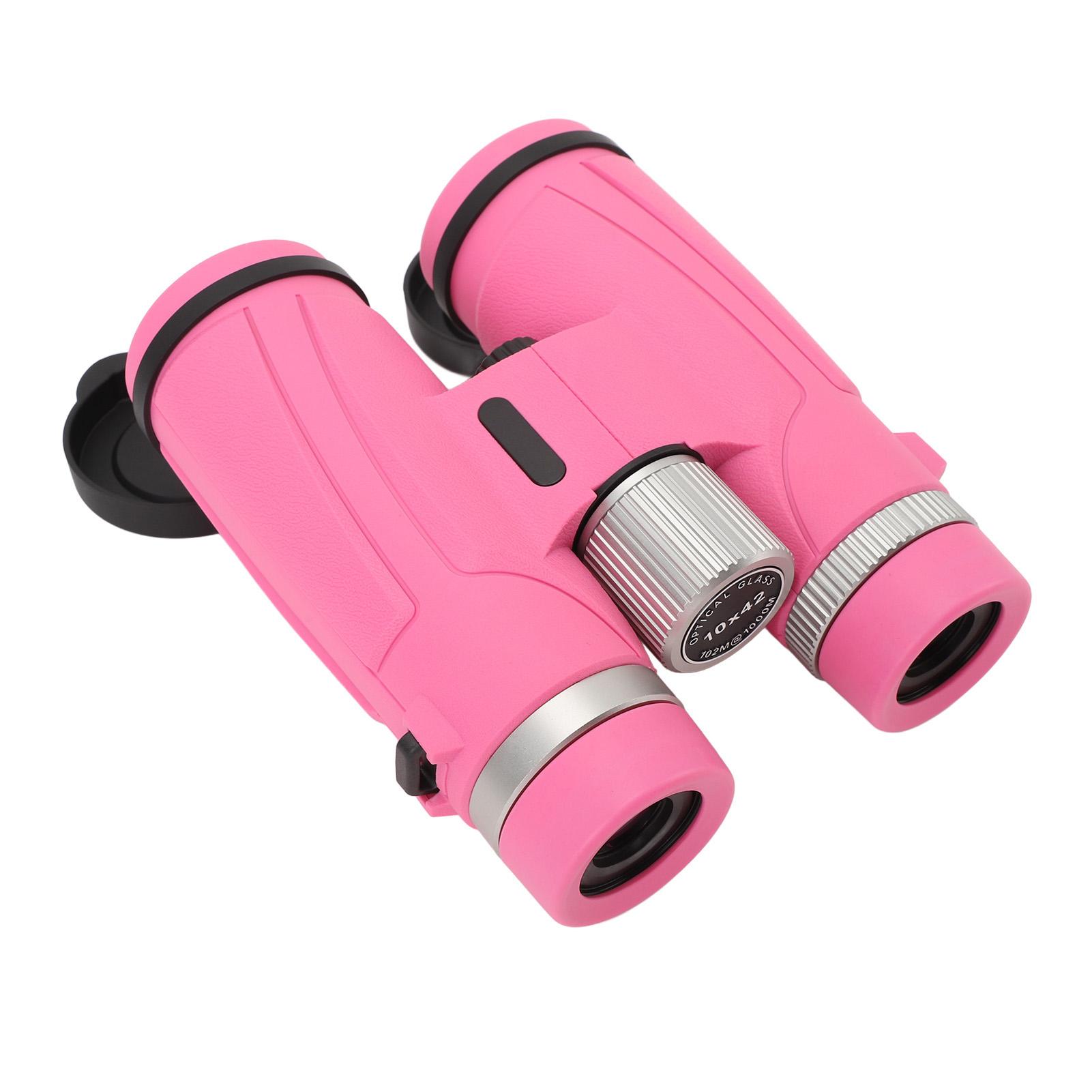 10x42 Fernglas für Erwachsene Kinder Gummi HD Kompaktfernglas für Vogelbeobachtung Outdoor-Reisen rosa