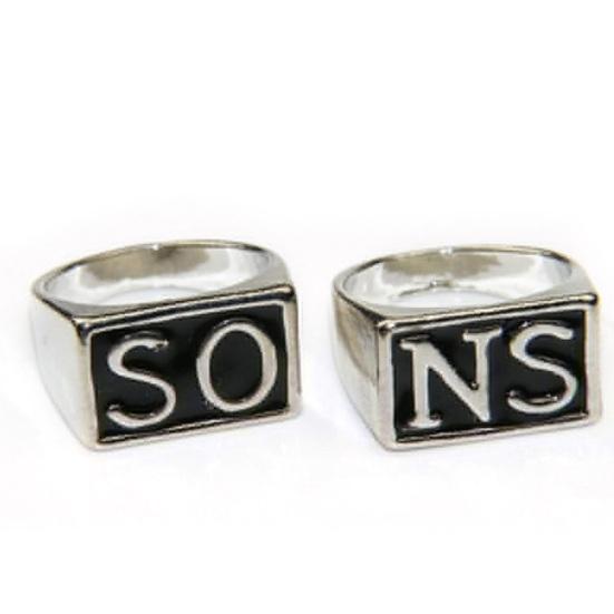 2 Teile/satz Punk Edelstahl Sons of Anarchy Paar Finger Ringe Schmuck Geschenk US 8 silber