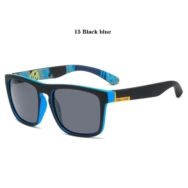 Klassische polarisierte Sonnenbrille für Herren und Damen, Vintage, zum Autofahren, Luxus-Designer-Brille, modische verspiegelte Brille 15 Black blue black