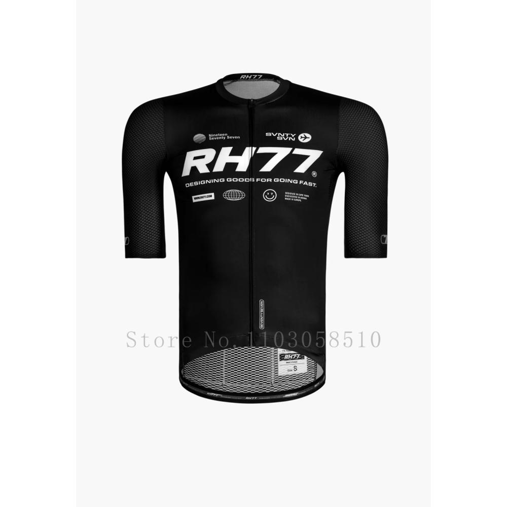 Pro Team Sommer RH77 Radtrikot Herren Atmungsaktiv Schnelltrocknend Fahrradbekleidung Bike Mountain Maillot Ropa Ciclismo Hohe Qualität M black