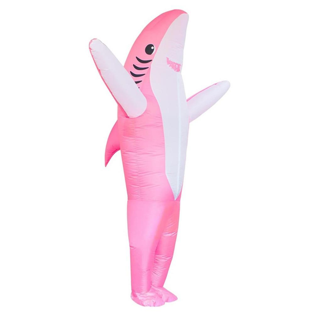Ganzkörper-Overall Hai Aufblasbarer Anzug Niedliches Halloween-Kostüm Weihnachten Karneval Kids rosa