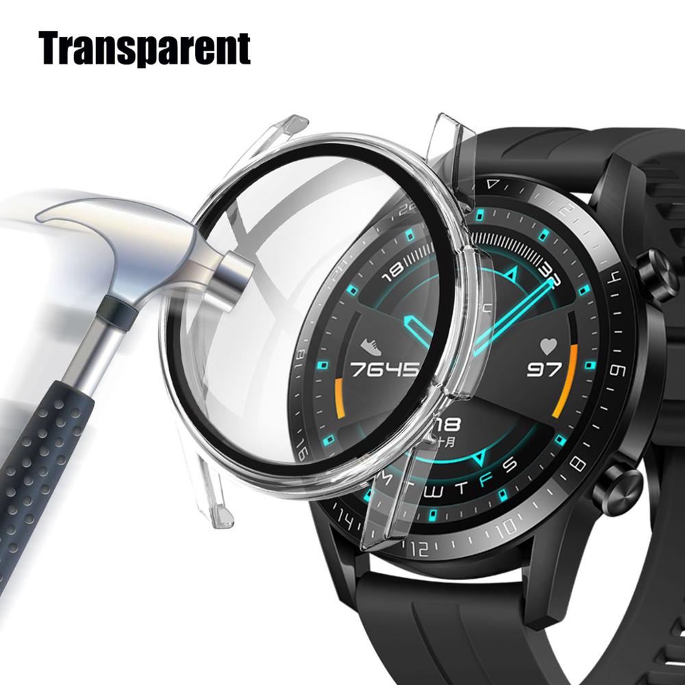 Glas + Hülle für Huawei Watch GT 2-2e 46 mm/42 mm, Zubehör, vollständige Abdeckung, Stoßstange, gehärteter Displayschutz, Huawei GT2e GT2 Cover HUAWEI GT 2 46mm
