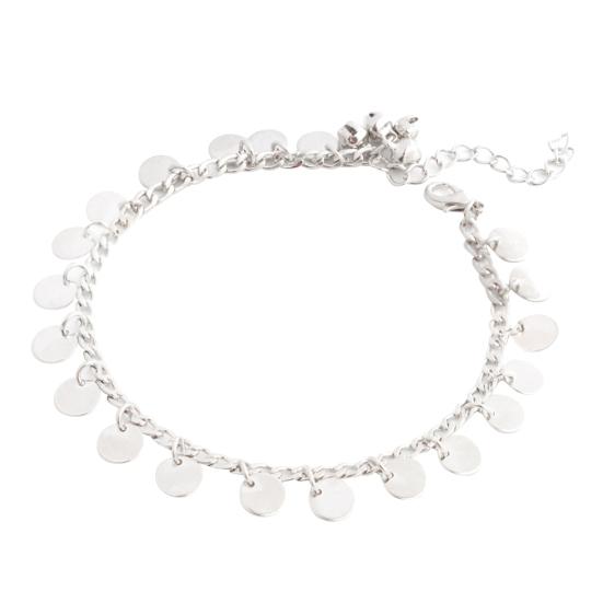Frauen Boho Glocke Runde Charms Fußkettchen Knöchel Armband Kette Fuß Schmuck silber