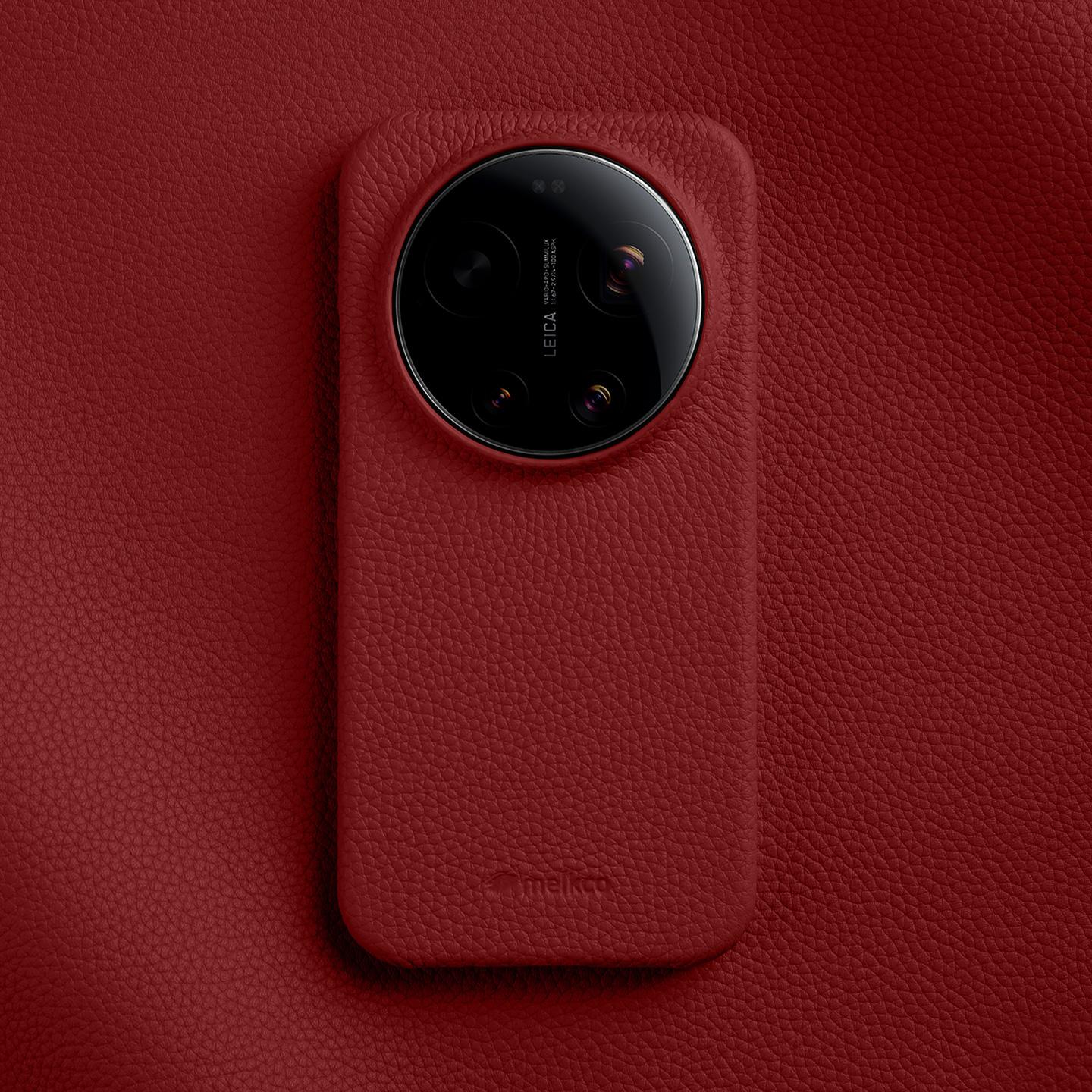 Melkco Echte Leder Handyhülle für Xiaomi 17 Ultra Mi 15 Ultra Mi15 Pro Kabelloses Laden Mikrofaser Innere Rückseite+Metalllinse Xiaomi 17 Ultra rot