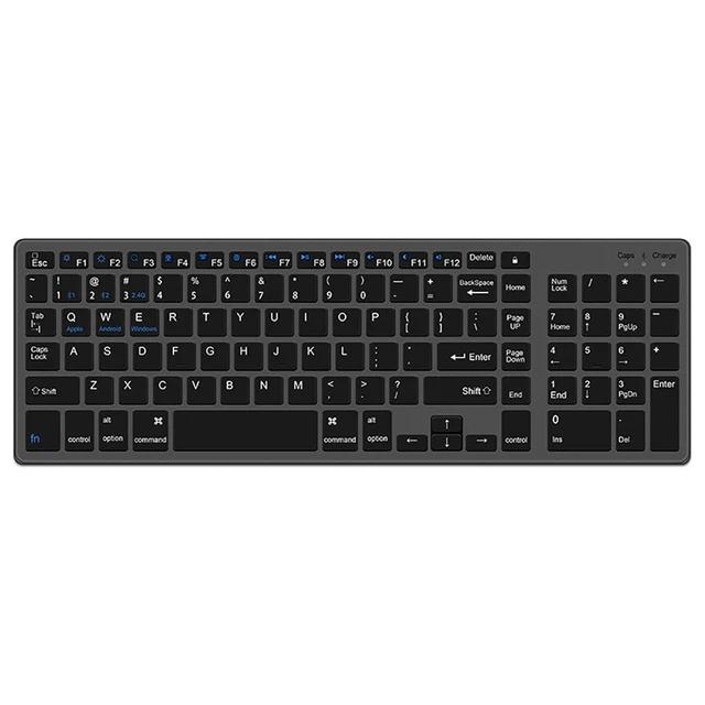 Drahtlose Tastatur Bluetooth 5.0 Tastatur 102 Tastenkappen USB C Wiederaufladbare Tastatur für Android Ios Windows