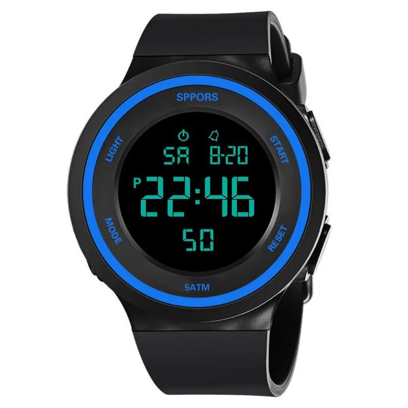 Leuchtende Uhren Herren Elektronische Uhr Militär Uhren Wasserdicht schwimmen Outdoor Sport Armbanduhr Silikon Mode Stunden Uhren blau
