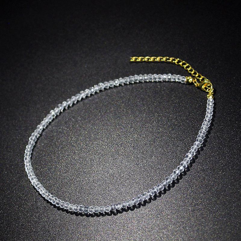 Mode Schwarz Kristall Perlen Halsband Halskette für Frauen Böhmischen Perlen Kurze Weibliche Halskette Neue Party weiß