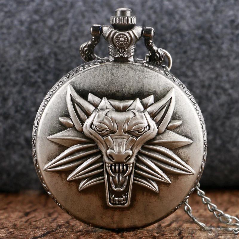 Cosplay Vintage Taschenuhr Anime Spielfigur Wolfskopf Quarzuhren für Fans Geschenke