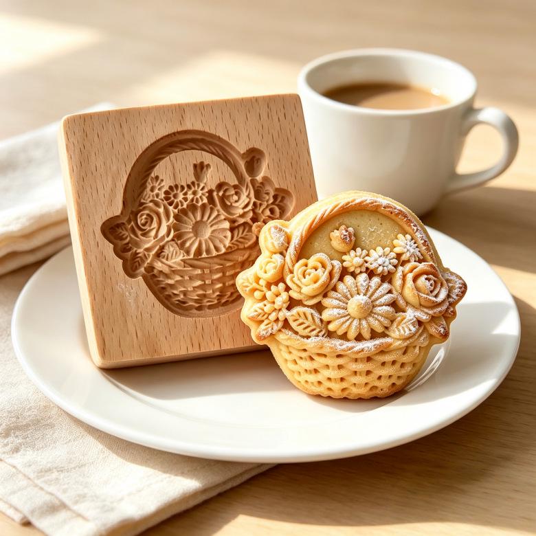 Holz-Lebkuchen- und Mürbeteig-Ausstecher Basket 10x10x2cm ~135g