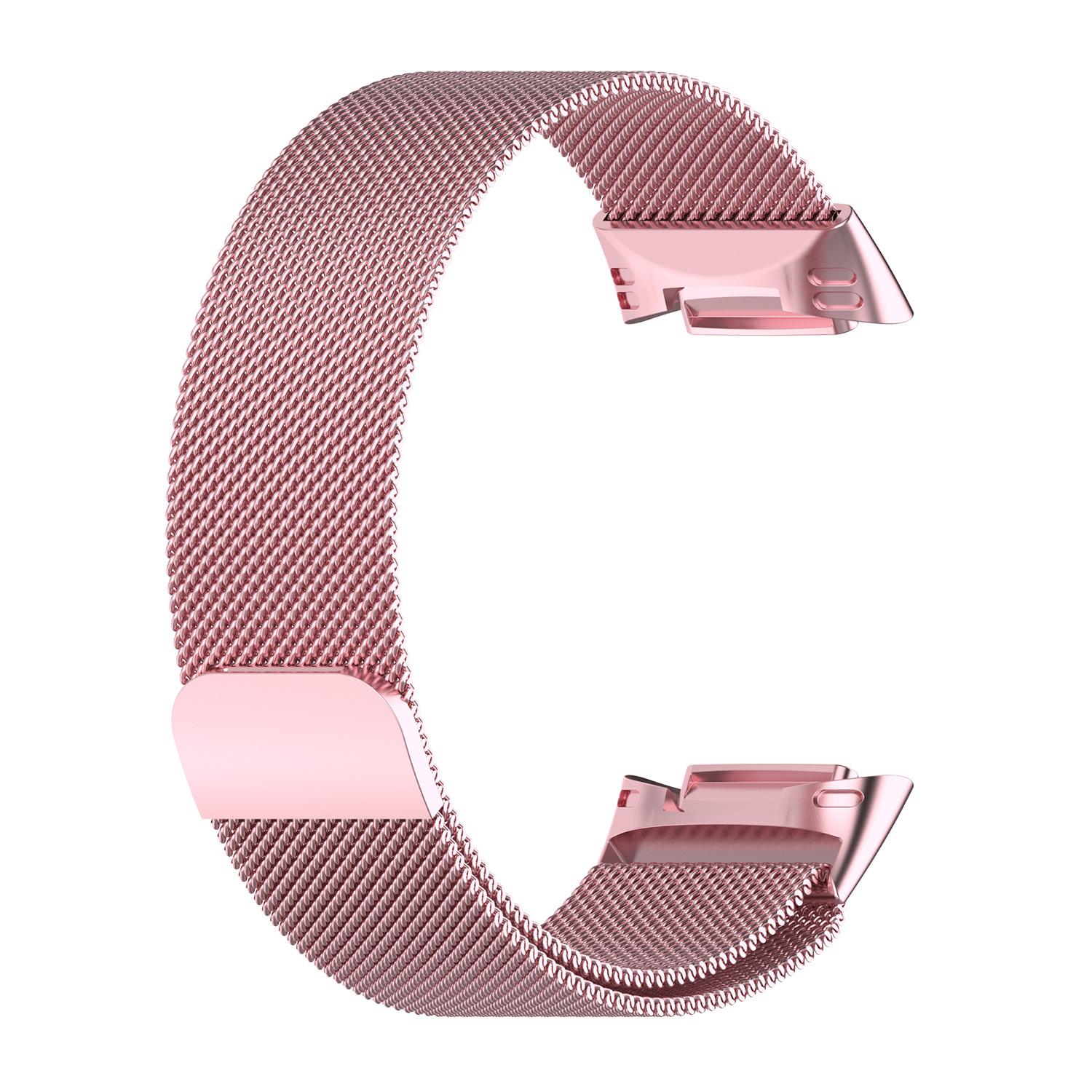 Milanaise-Schlaufe Für Fitbit Charge 6 5 Bandersatz Charge6 Armband Edelstahl Magnetarmband fitbit charge 5 Armband Fitbit Charge 5 rosa