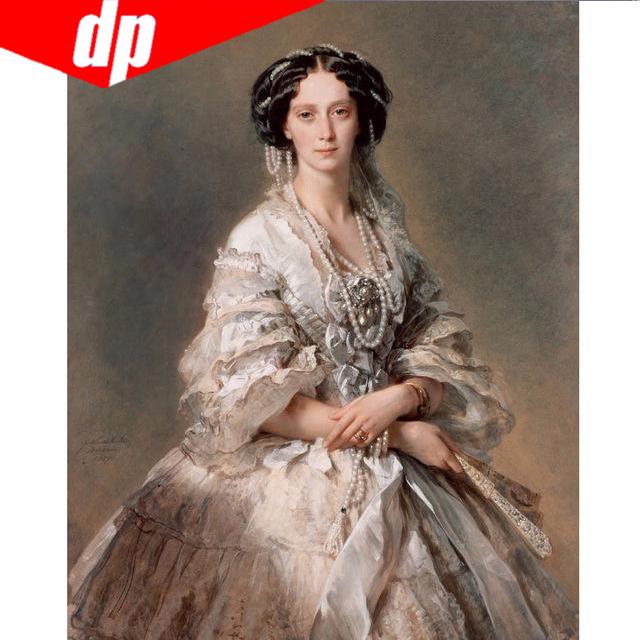 Vollrundes 5D-Diamantgemälde zum Selbermachen, königliche Frauen, Kristalldiamantgemälde, Kreuzstich, Handarbeit 50X70