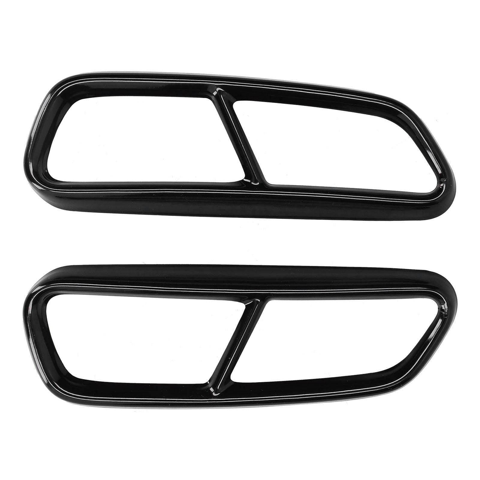 Auto-Quad-Auspuffblende, Edelstahl, schwarz glänzend, Ersatz für A6 C7 2016?2018