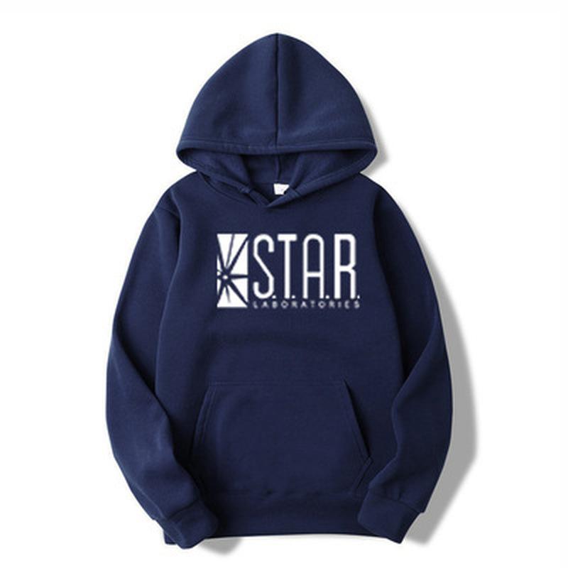 Lose Männer Frauen Hoodies Sweatwear Flash Starlab Hoodies Top Streetwear S ~ 3XL Mit Kapuze Top M navy blau